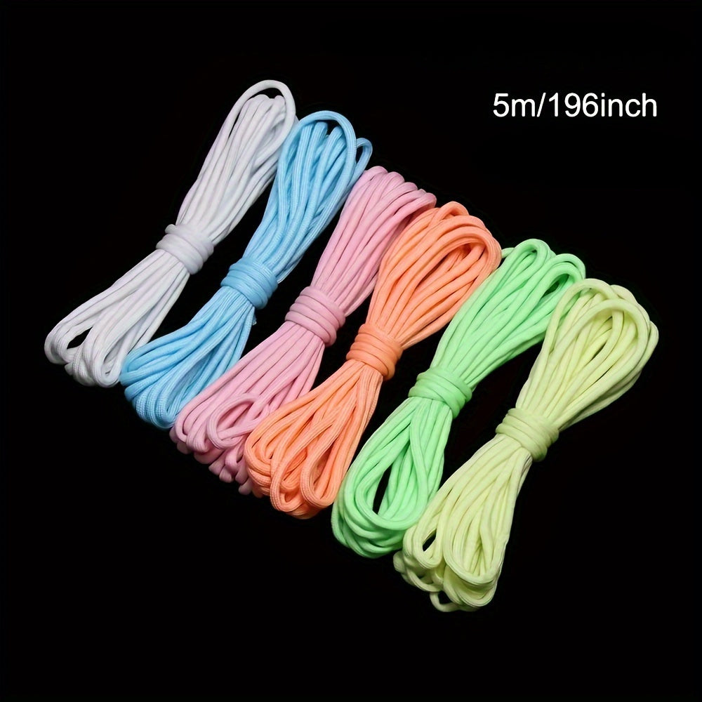 4pcs Glow-in-the-Dark Camping Rope, Durable Nylon - STOP tripping over tent ropes :)
