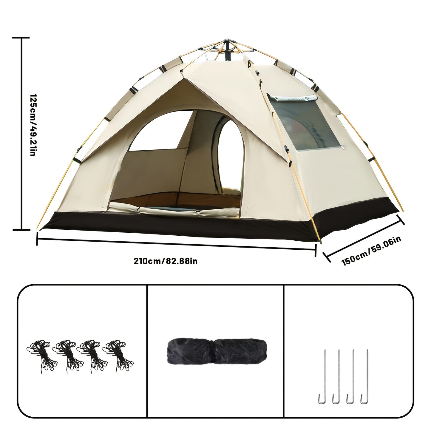 2 Person Automatic Tent | Windproof Lightweight