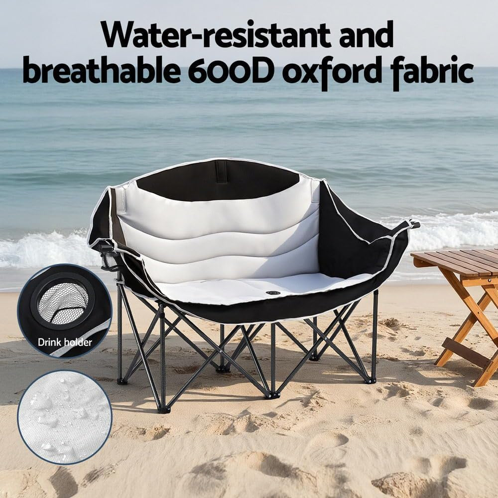 Camping Chair Double Folding Moon Chair Portable Seat 240KG