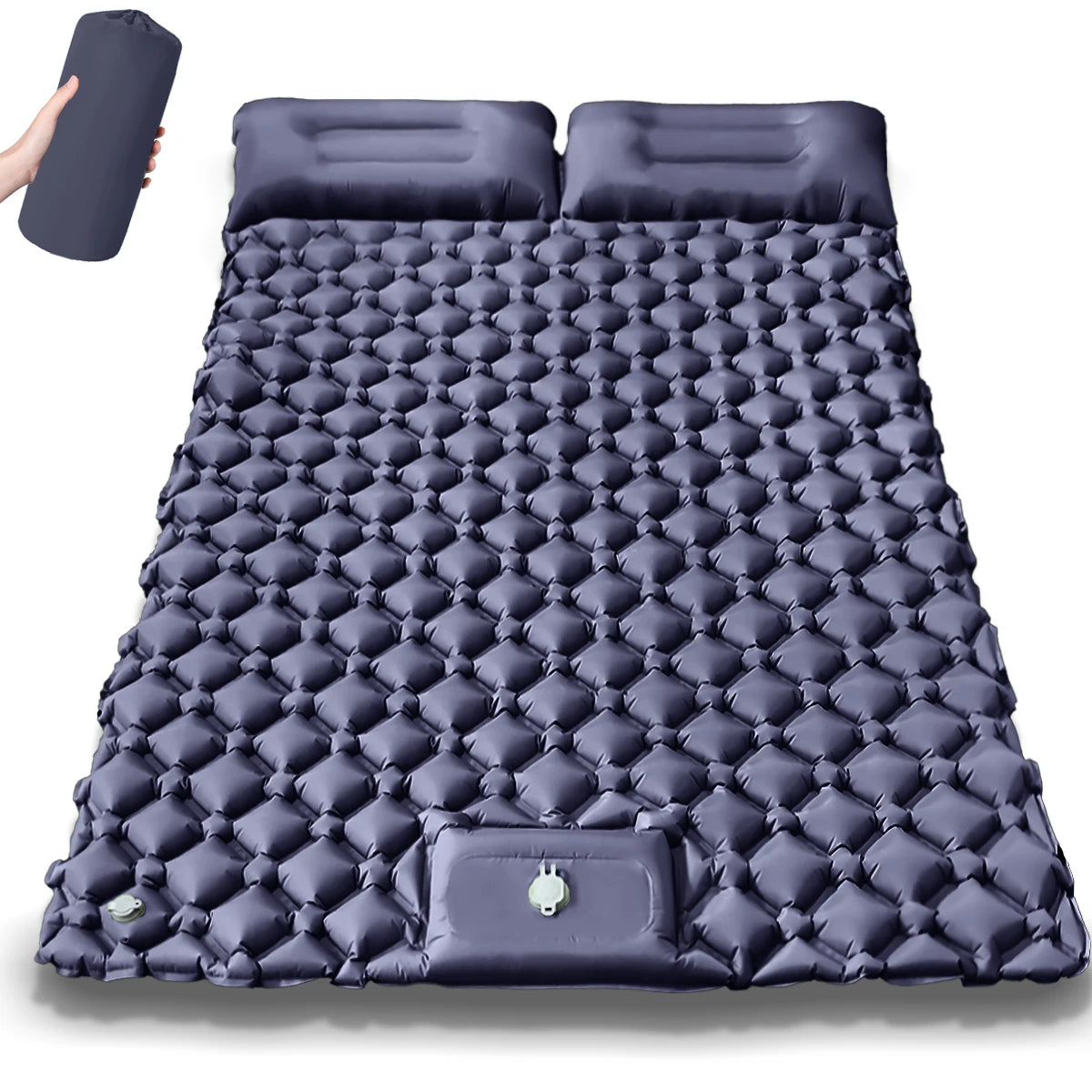 Outdoor Camping Double Inflatable Mattress Extra Wide Sleeping Pad Ultralight Folding Bed Sleeping Mat Car Travel Mat
