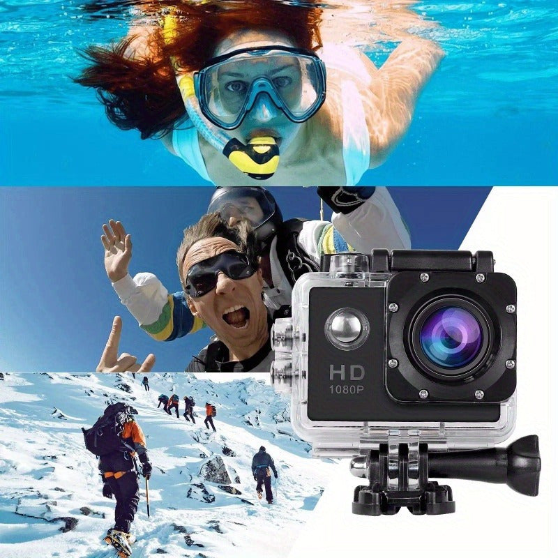 1080P Action Camera with 2-inch LCD Screen 5MP, 170° Zoom Wide Angle