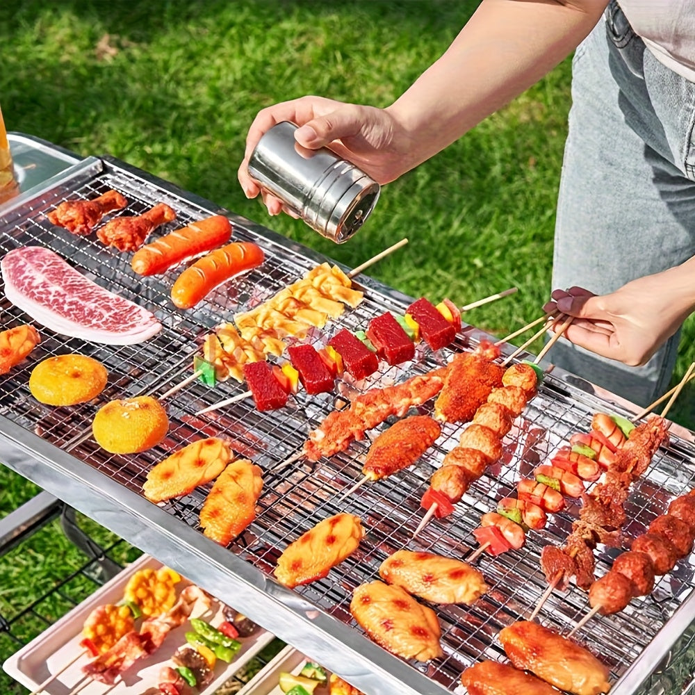 18 Pack Stainless Steel BBQ Skewers for Outdoor Grilling, Camping & Picnics