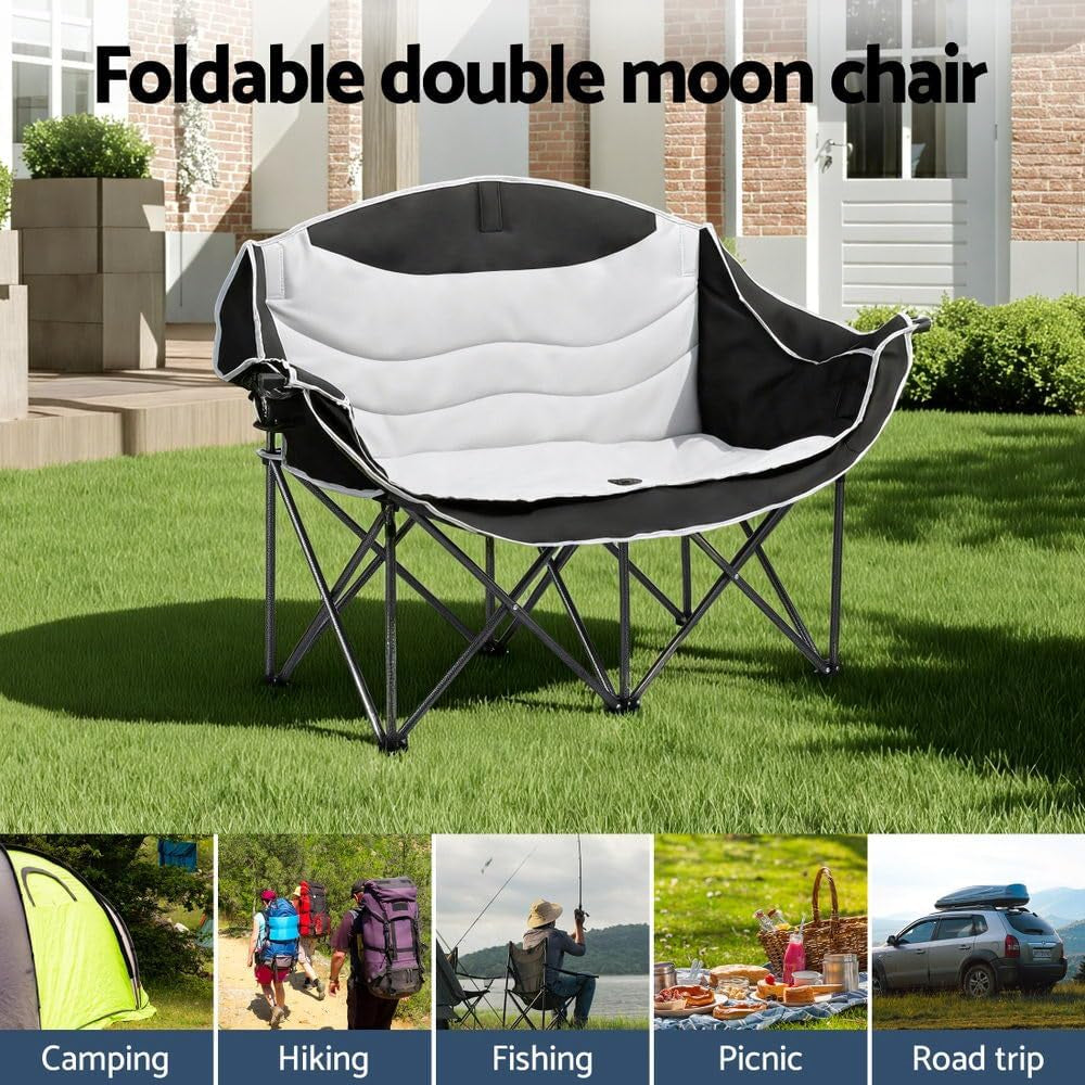 Camping Chair Double Folding Moon Chair Portable Seat 240KG