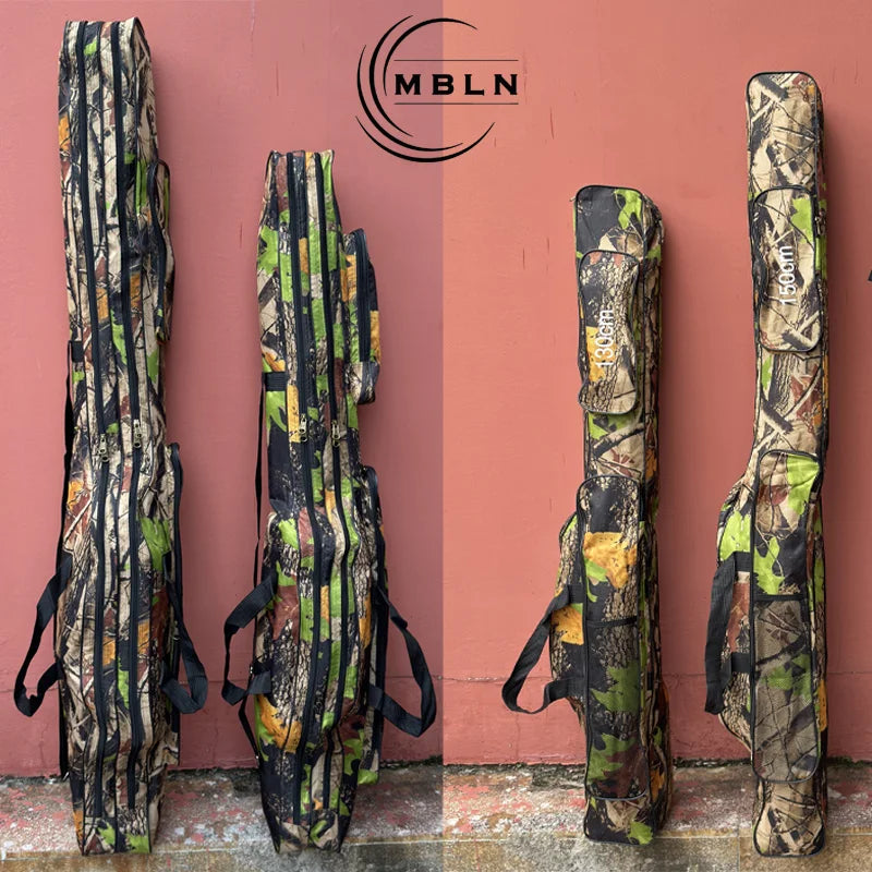 2025 MBLN NEW Fishing Bag 2 Layer 130Cm 150Cm Camouflage Rod Bag Fishing Tool Pocket Portable Foldable Durable High Capacity