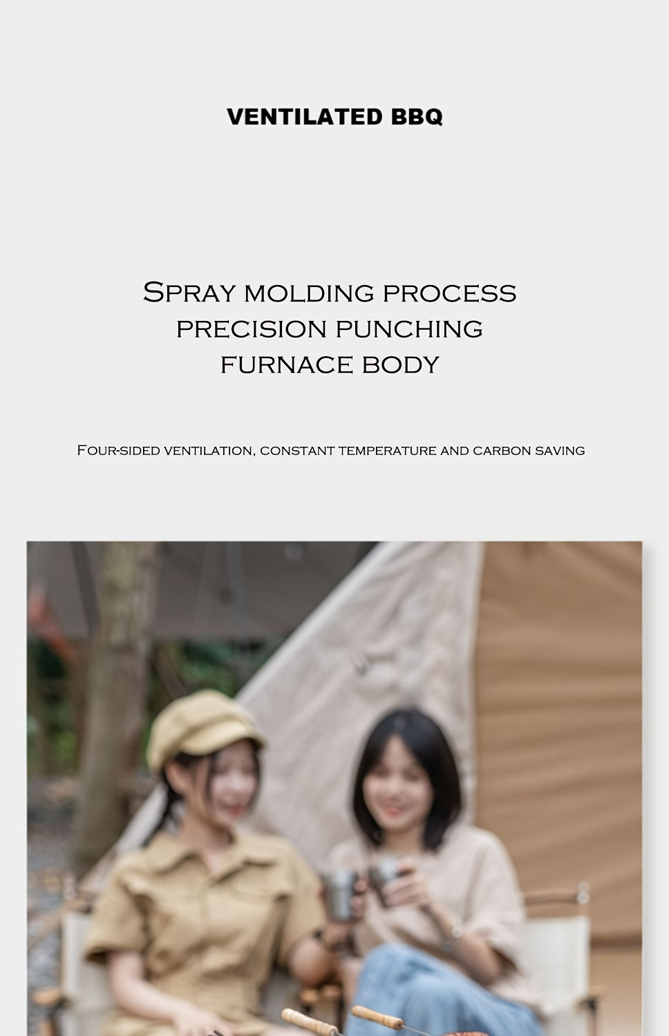 1pc Outdoor Portable Grill- Perfect For Camping/ Fishing/Picnics - Reusable & Foldable