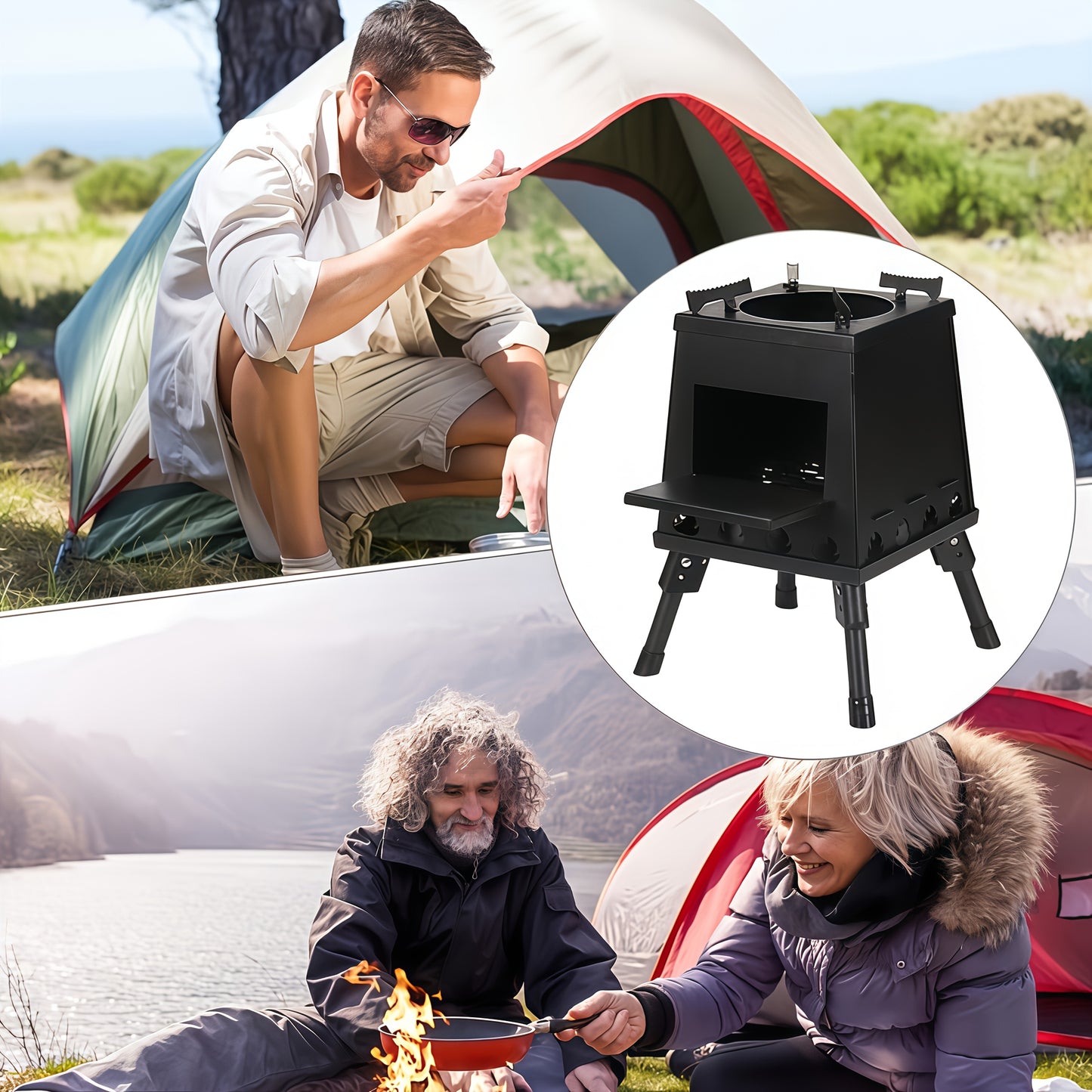 Outdoor Camping Folding Portable Firewood Stove
