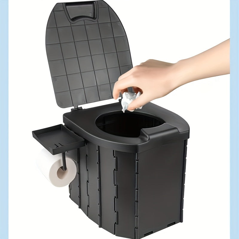 Portable Folding Outdoor Toilet with Cover - Heavy-Duty Compact