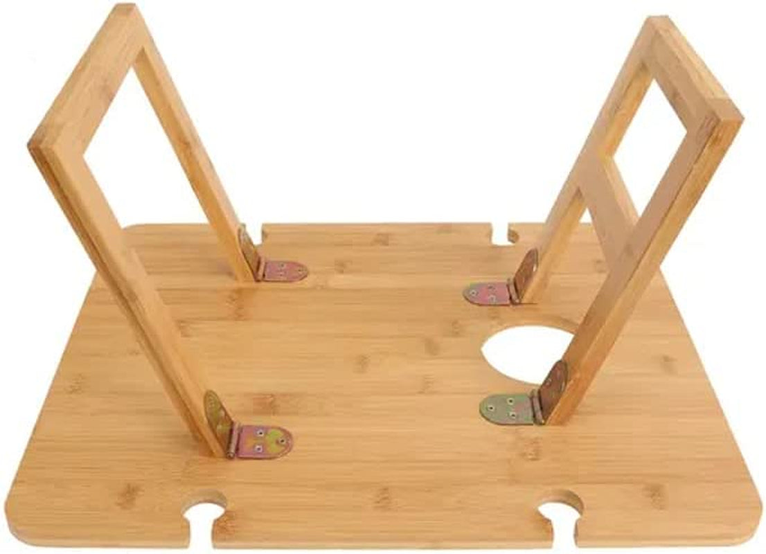 Bamboo Travel Picnic Table 48X38X25Cm, Portable, Lightweight Table with Folding Legs Perfect for Camping, Beach, Outdoor Dinner