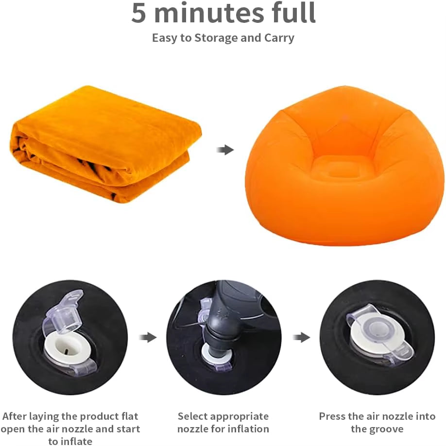 Lazy Inflatable Sofa Chairs Indoor Bedroom Lounge Bean Bag Chair Inflatable Sofa Portable Folding for Outdoor Camping Chair Sofa