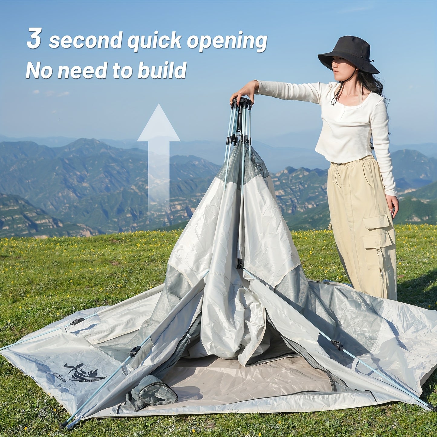 Instant Pop-Up Camping Tent, Lightweight & Super Portable for Backpacking Hiking