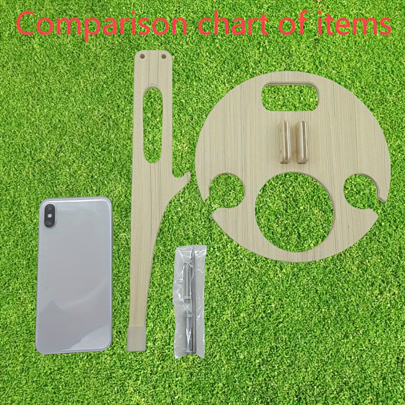 Portable Beach wine Table - Wooden Detachable base for portability