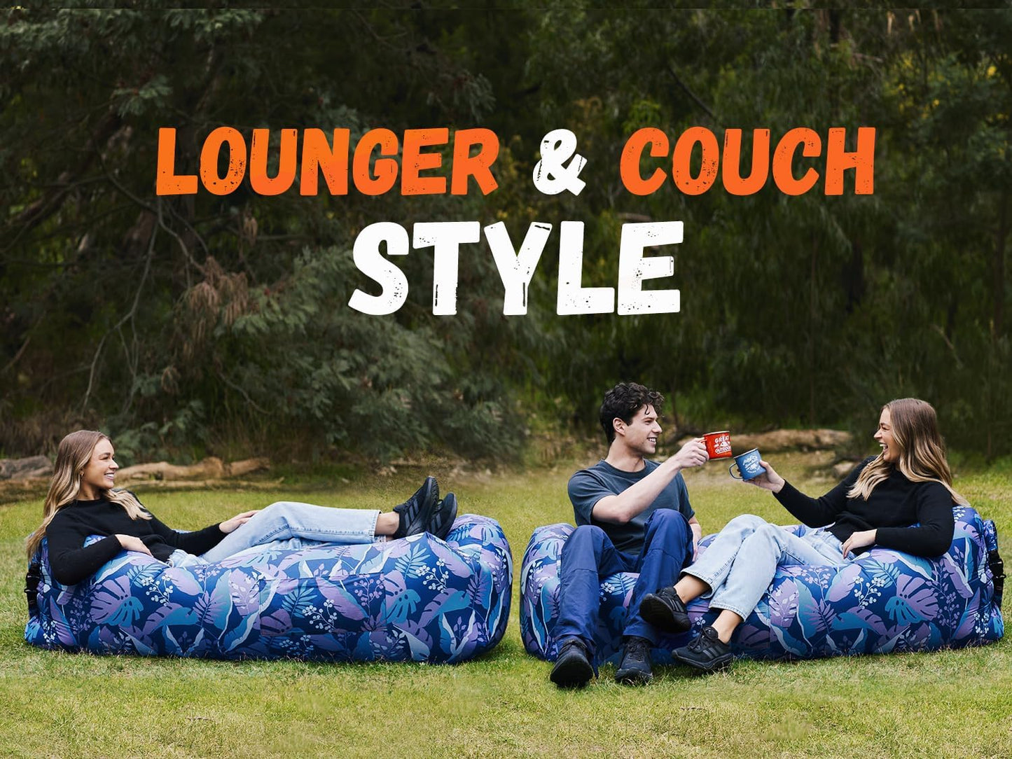 Inflatable Sun Lounger, Air Sofa, Hammock, Portable, Waterproof and Leak-Proof, Ideal for Backyard, Beach, Travel, Camping, Picnics and Music Festivals