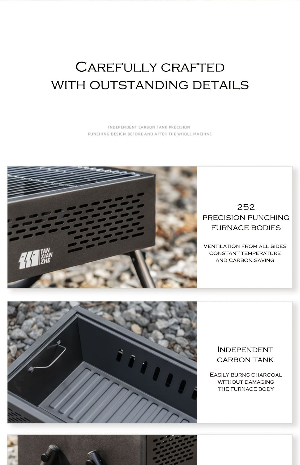 1pc Outdoor Portable Grill- Perfect For Camping/ Fishing/Picnics - Reusable & Foldable