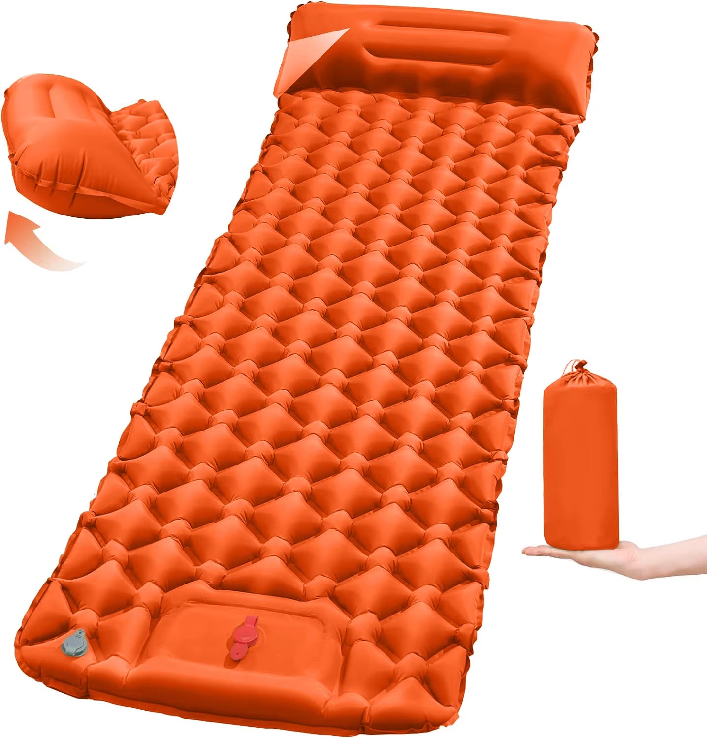 Outdoor Camping Sleeping Pad Folding Sleep Mat Beach Inflat Mattress with Pillows Ultralight Air Mat Travel Hiking New