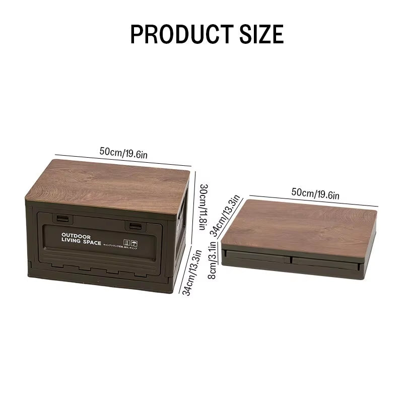 Outdoor Storage Box Camping Folding Box Camping Organizer Car Trunk Wooden Lid Industrial Air Storage Box