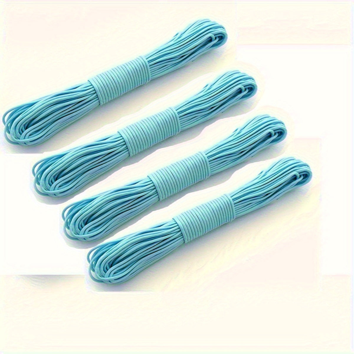 4pcs Glow-in-the-Dark Camping Rope, Durable Nylon - STOP tripping over tent ropes :)