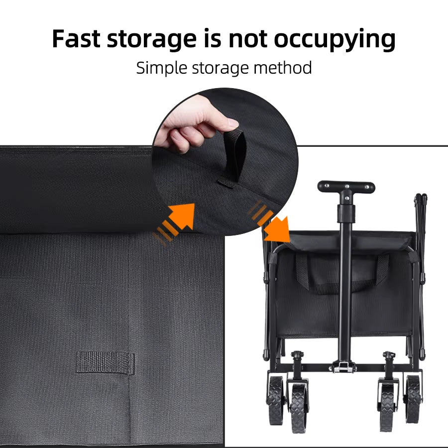 Foldable Portable Picnic Outdoor Camping Cart Heavy Duty Folding Utility Cart Shopping Beach Collapsible Folding Utility Cart