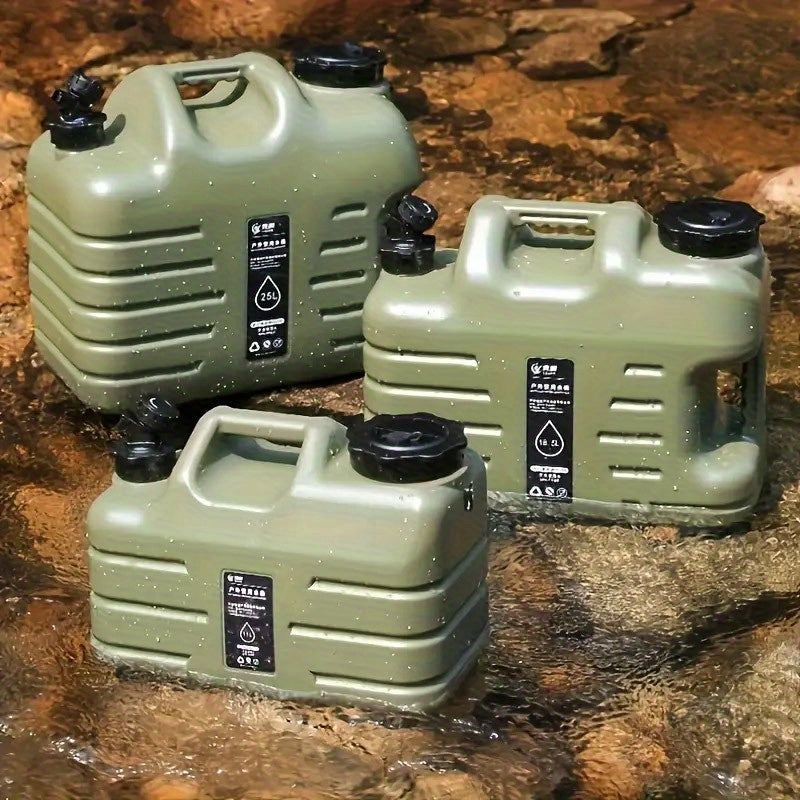Portable Outdoor Camping Water Storage Container with Faucet - Durable PE