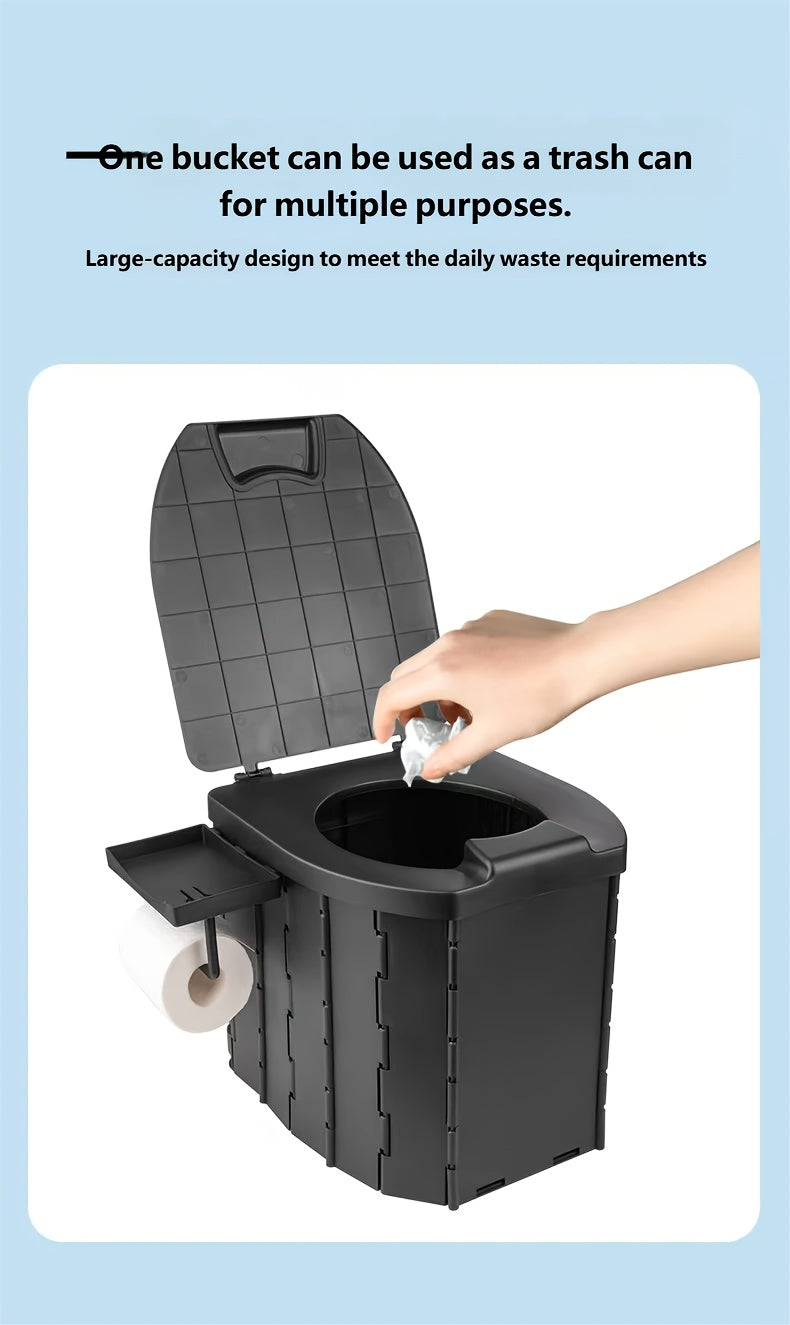 Portable Folding Outdoor Toilet with Cover - Heavy-Duty Compact