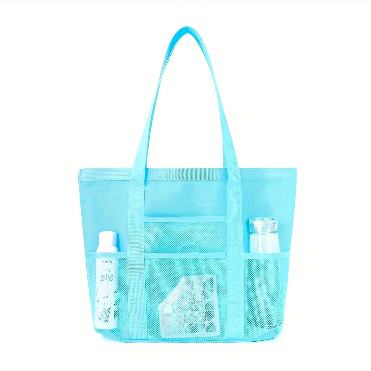 Large Beach Tote Bag - Foldable with Open Top & Side Compartments. Super Cute!!