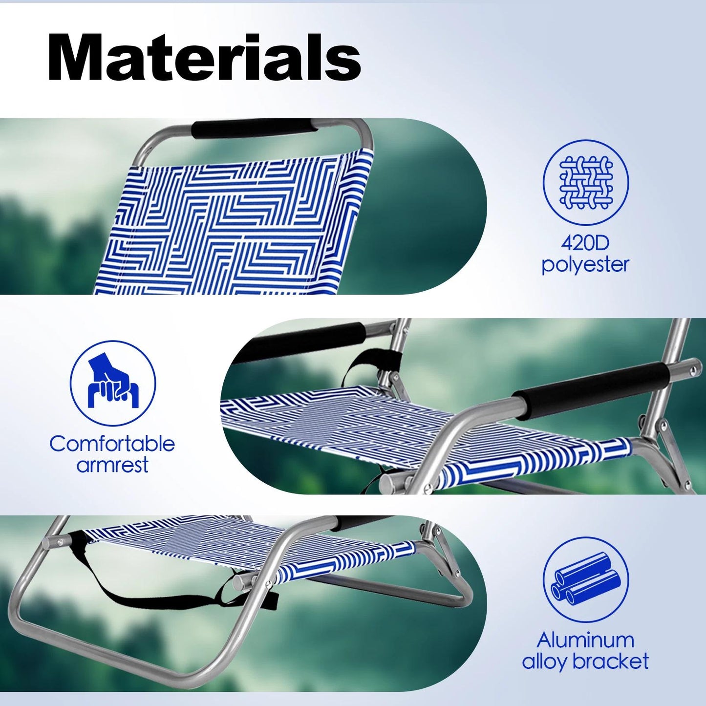 2x Portable Beach Chairs | Folding