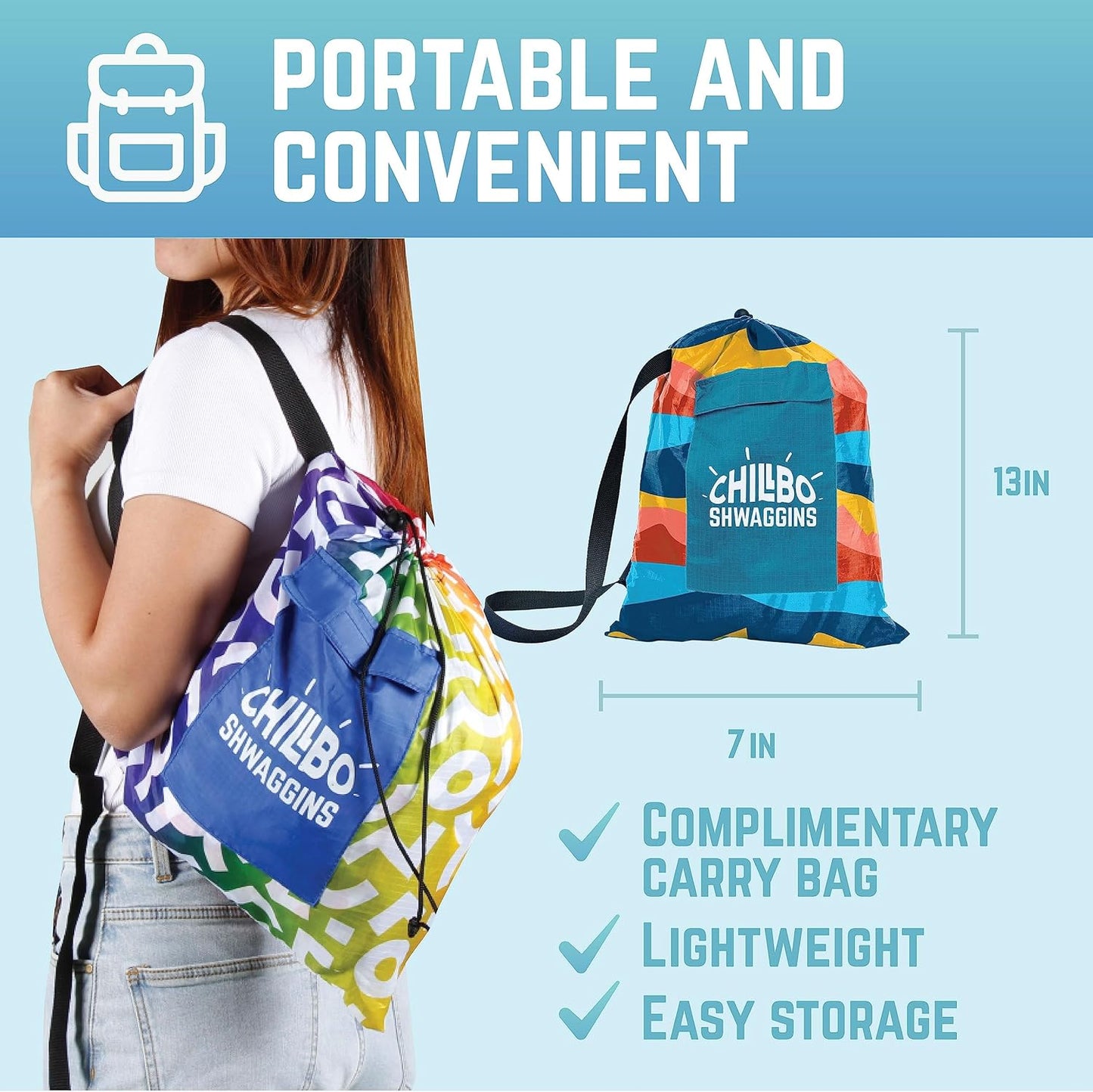 Shwaggins Inflatable Couch – No-Pump Setup, Ripstop Polyester, Stability Pegs, Fun Prints, Portable Air Lounger for Beach, Camping, Festivals, and Tailgating - Desert Daydream