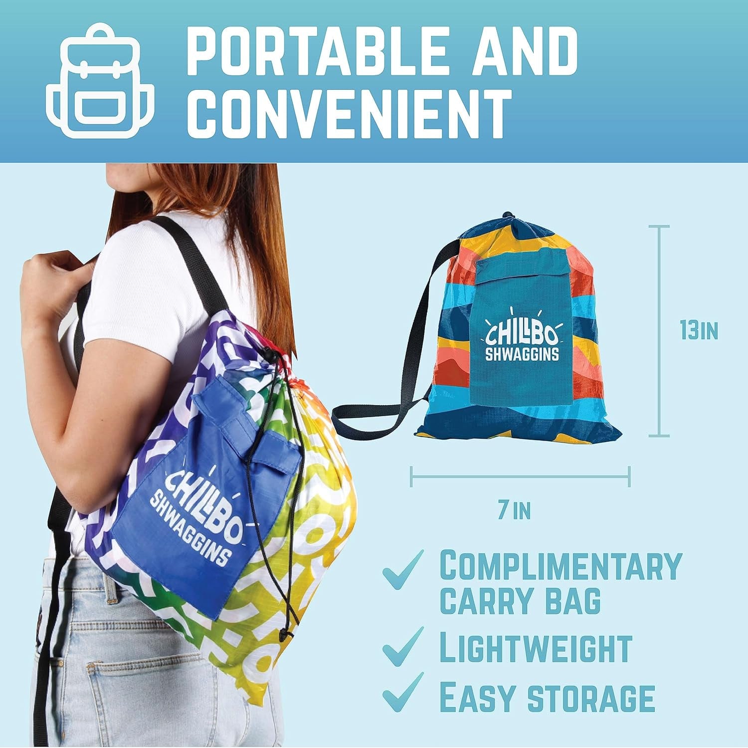 Shwaggins Inflatable Couch – No-Pump Setup, Ripstop Polyester, Stability Pegs, Fun Prints, Portable Air Lounger for Beach, Camping, Festivals, and Tailgating - Desert Daydream