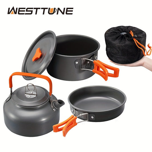 3pcs Camping Cookware Set, Aluminum Outdoor Portable Cooking Gear