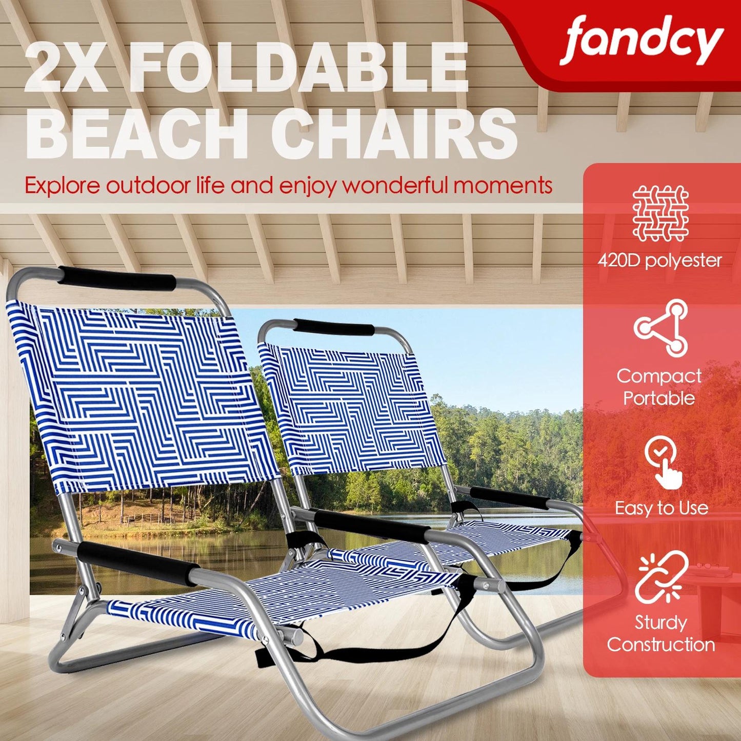 2x Portable Beach Chairs | Folding