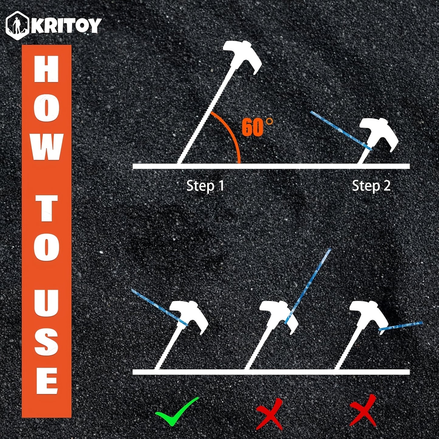 GLOW IN THE DARK 12pcs Set Tent Pegs - Don't trip over them AGAIN!