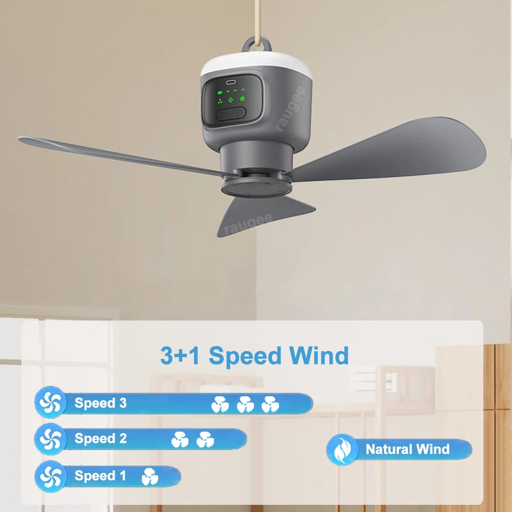 Portable Tent or Swag Ceiling Fan Outdoor Camping
