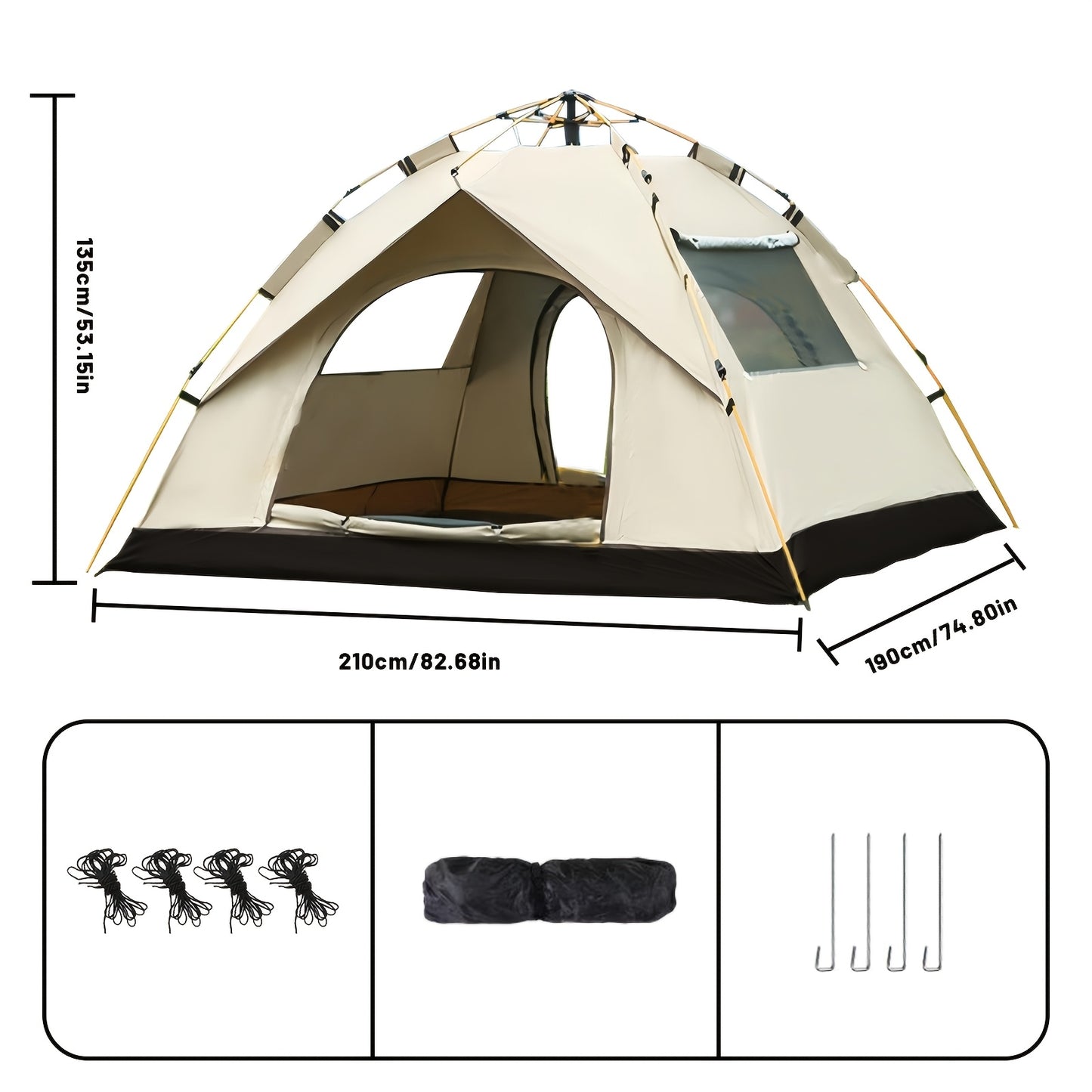 2 Person Automatic Tent | Windproof Lightweight
