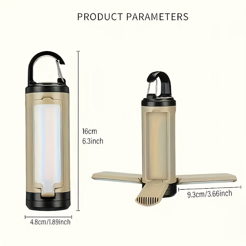 Portable LED Camping Light with Hooks, Multifunctional Tent Lamp.