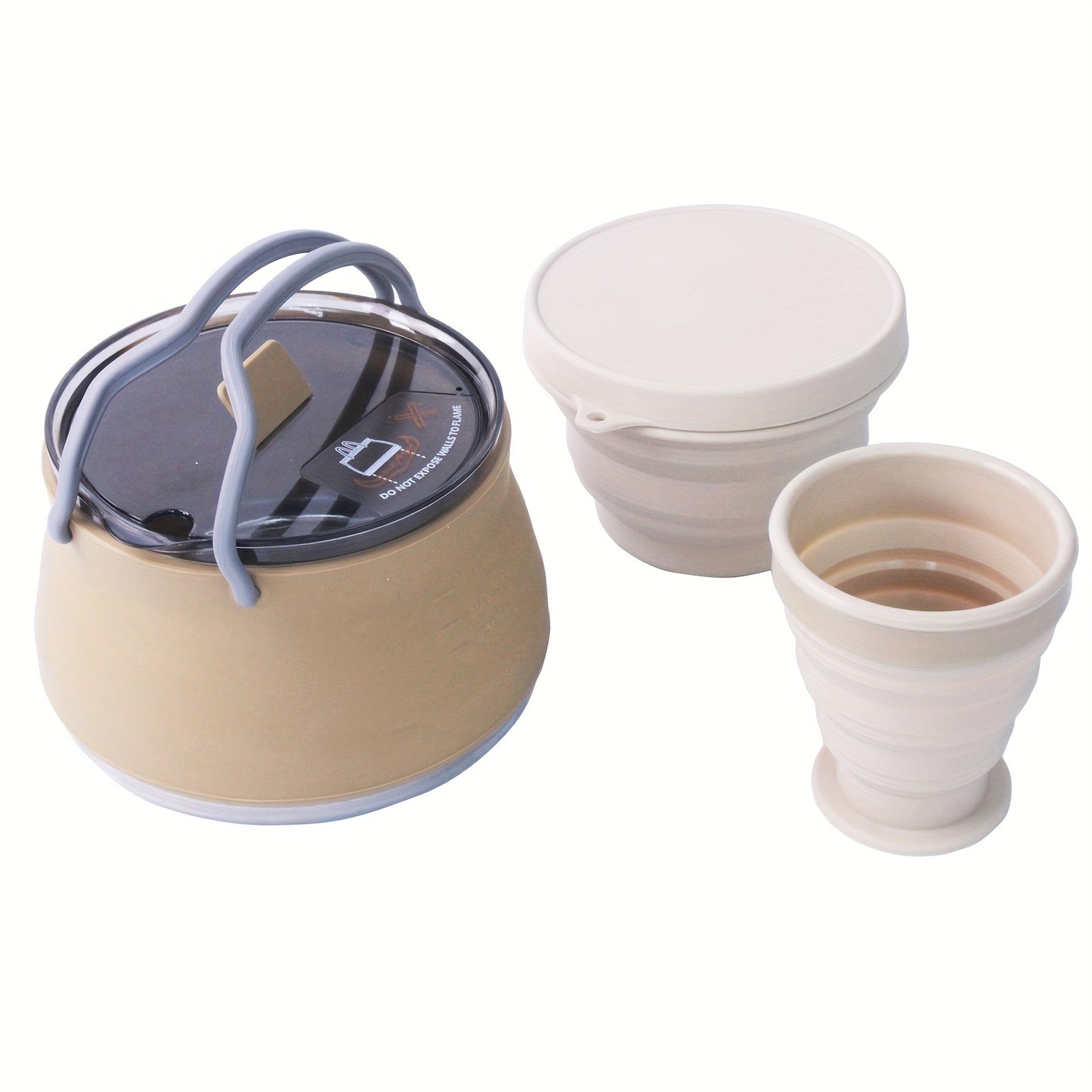 3pcs Modern Silicone Polymer Collapsible Water Kettle Set - foldable