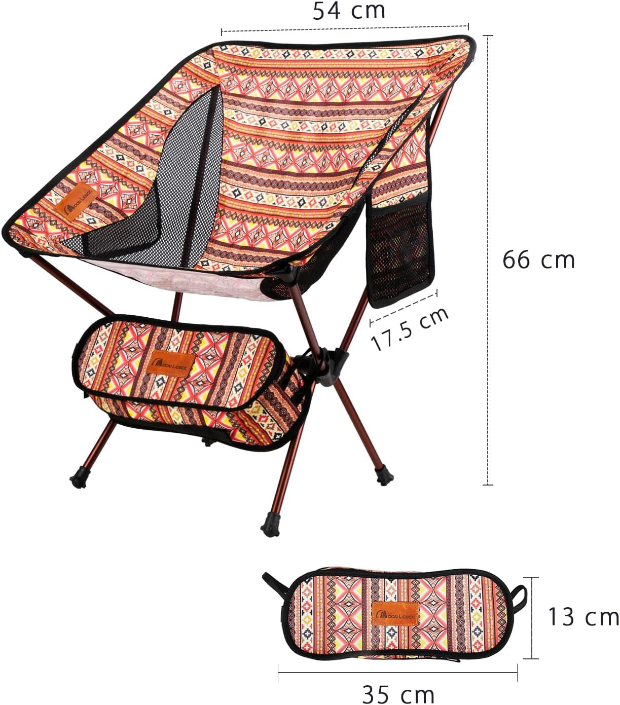 Outdoor Chair, Camping Chair, Compact, Foldable, Ultra Lightweight, Storage Bag, Hiking, Load Capacity 330.7 Lbs (150 Kg)
