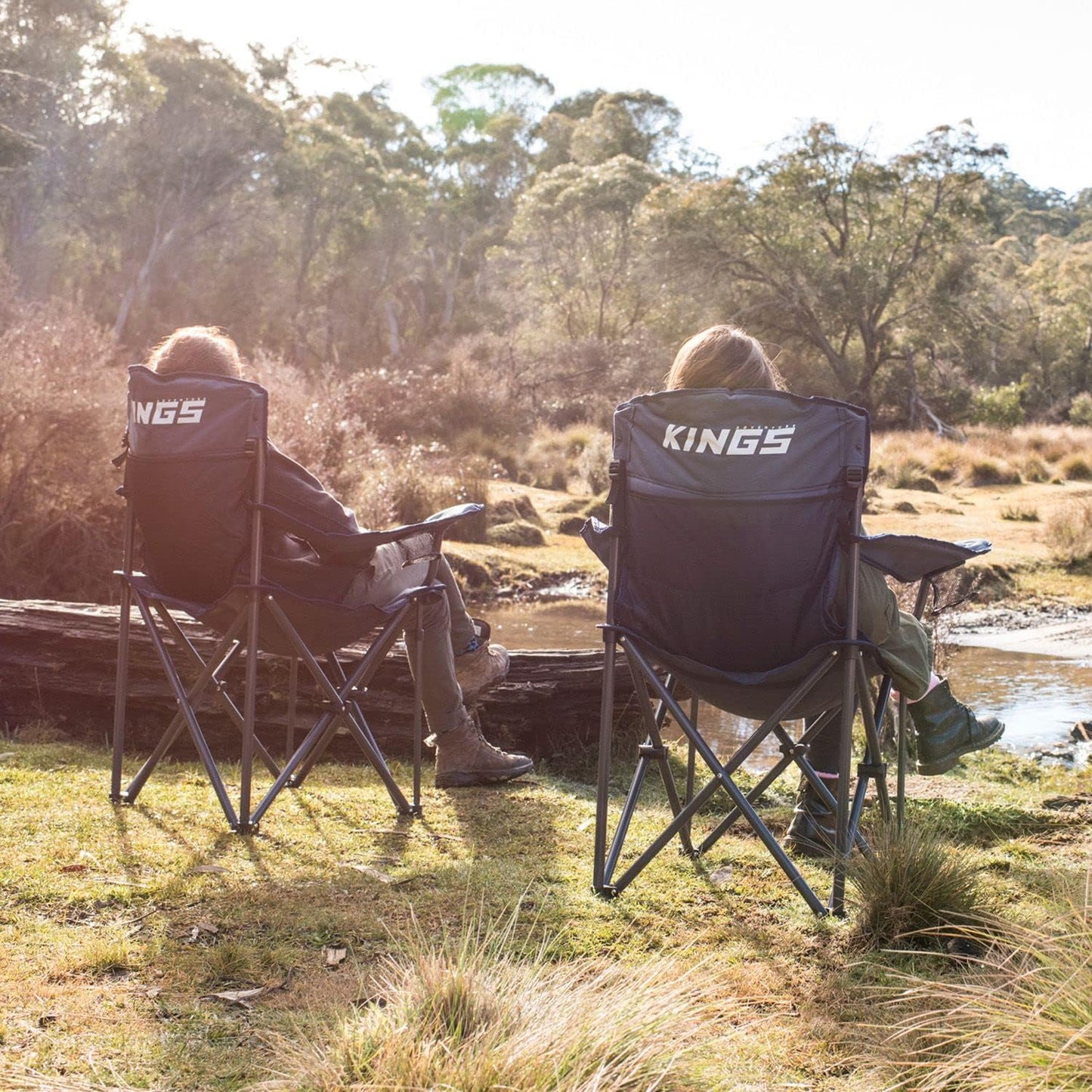 2X  Throne Outdoor Camping Chair 300Kg Thick Padding + Carry Bag