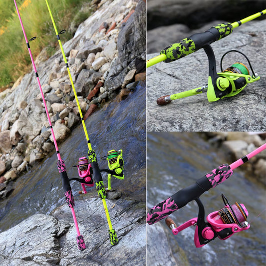 Portable 5 Sections Fishing Rod Combo Fishing Rod and 1000 -3000 Series Spinning Reel Set Pesca Fishing Tackle