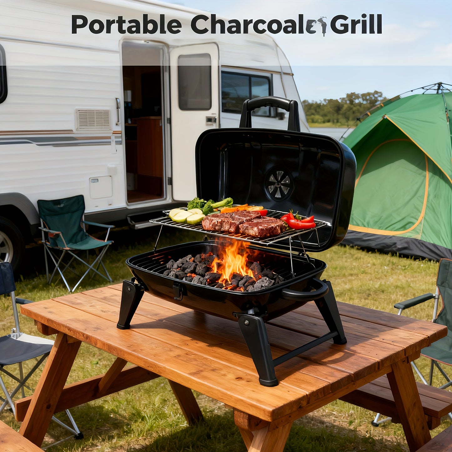 Compact Portable Charcoal BBQ Grill