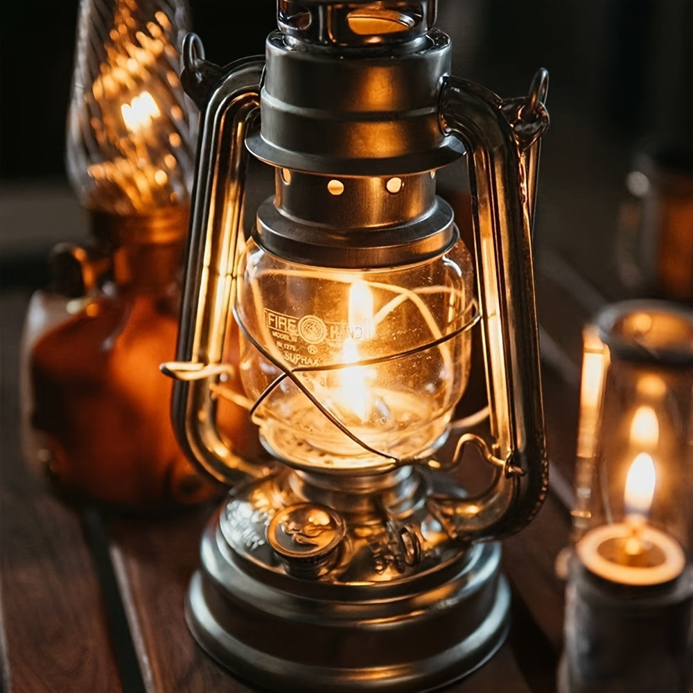 2 X Retro Outdoor Fuel Lamps - Matte Metal Finish - Add nostalgia to your Camping trip