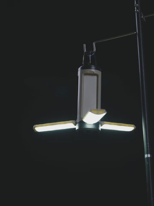 Portable LED Camping Light with Hooks, Multifunctional Tent Lamp.